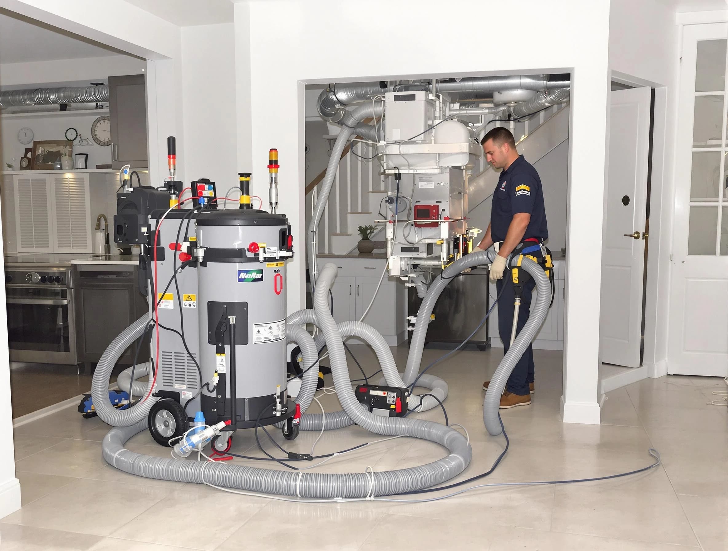 Pine Air Duct Cleaning technician operating negative pressure cleaning equipment for thorough duct maintenance in Pine